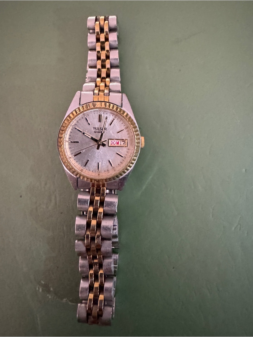 Pulsar Two Tone Stainless Steel Rare Vintage Bracelet Style Watch
